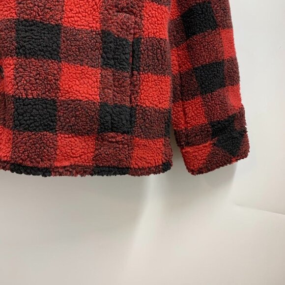 Lucky Brand Men's Buffalo Check Faux Shearling Shirt Jacket Size L - Picture 4 of 12